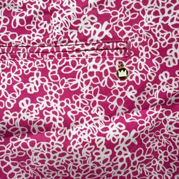 Crown Ivy Shelby Scallop Shorts Womens Pink White Printed 4" Size 12 - Picture 10 of 11